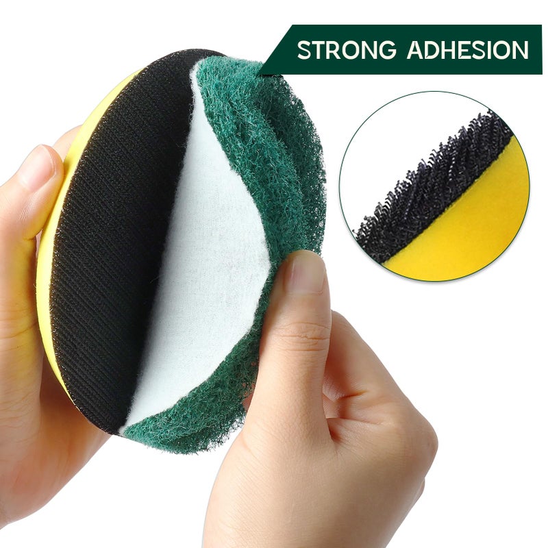 GOH DODD Power Scrub Pads Drill Attachment, GOH DODD 15 Pieces 5 Inch Headlight Restoration Kit Cleaning Kit Scouring Pads with Baker and Universal Shaft for Kitchen, Bathroom, Grout, Carpet, Tub, Grill, Tile - Image 5